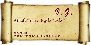 Vitáris Győző névjegykártya